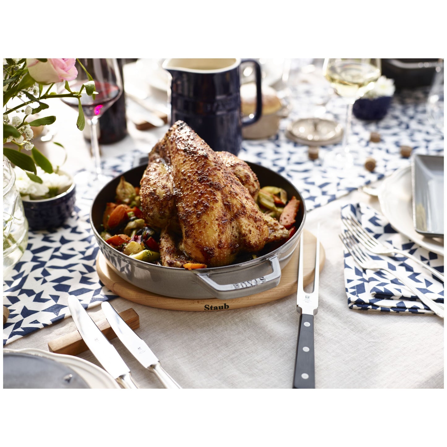 STAUB Specialities 29 cm Oval Beech Trivet Magnetic, Brown