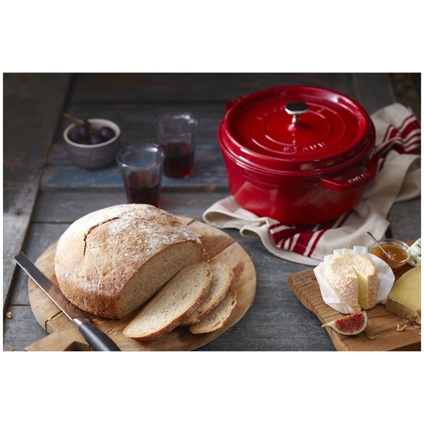 STAUB La Cocotte 3.7 L Cast Iron Round Cocotte, Cherry