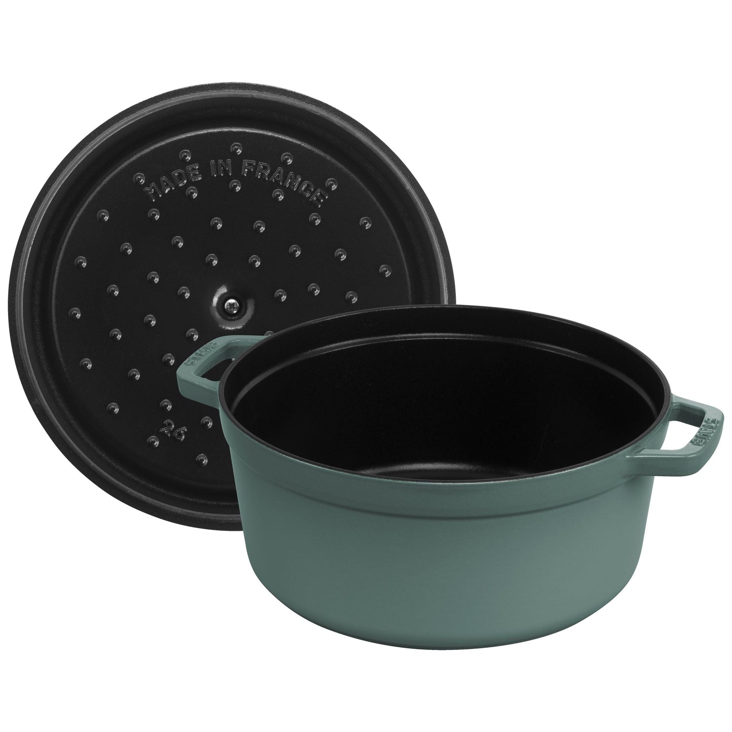 STAUB La Cocotte 5.25 L Cast Iron Round Cocotte, Eucalyptus