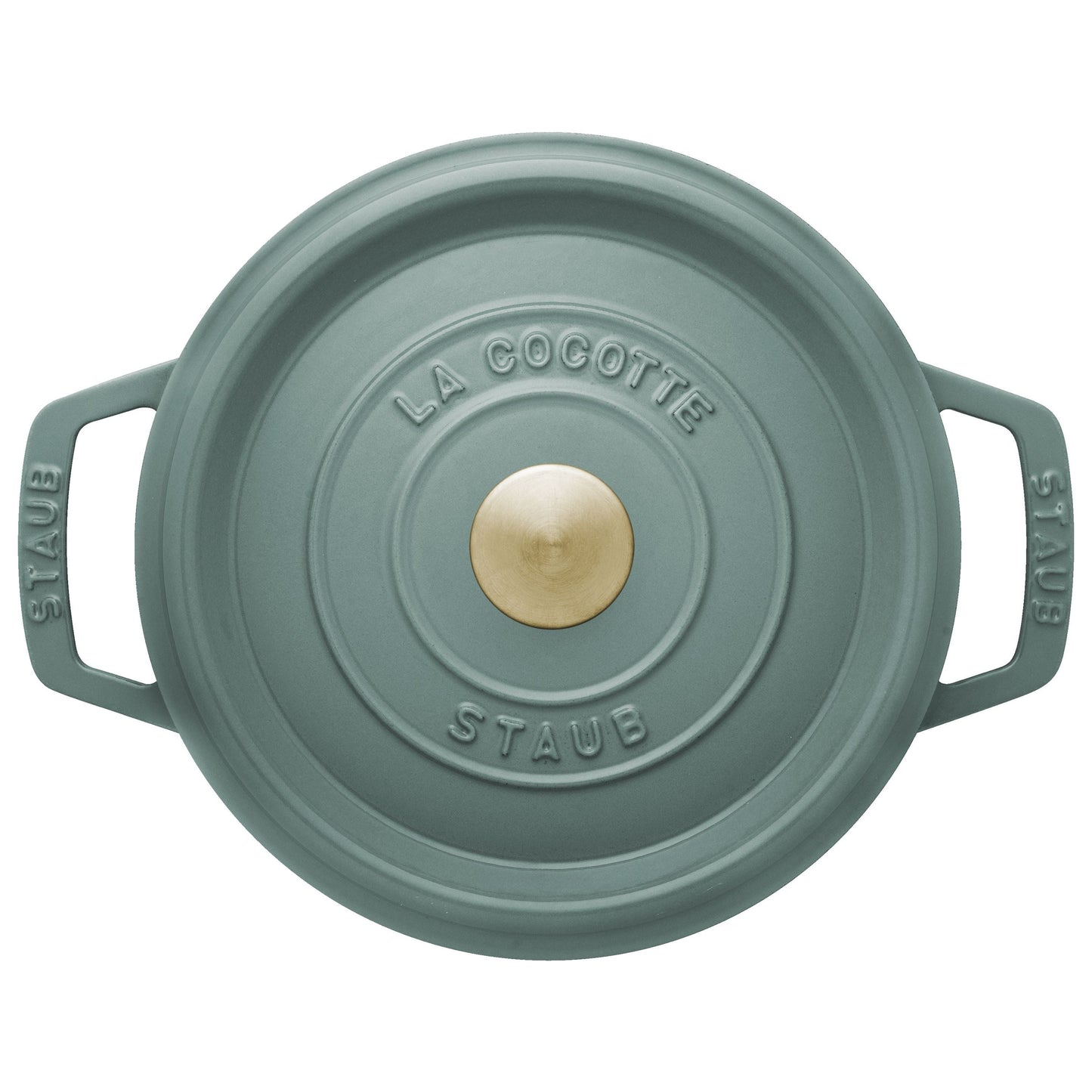 STAUB La Cocotte 2.2 L Cast Iron Round Cocotte, Eucalyptus