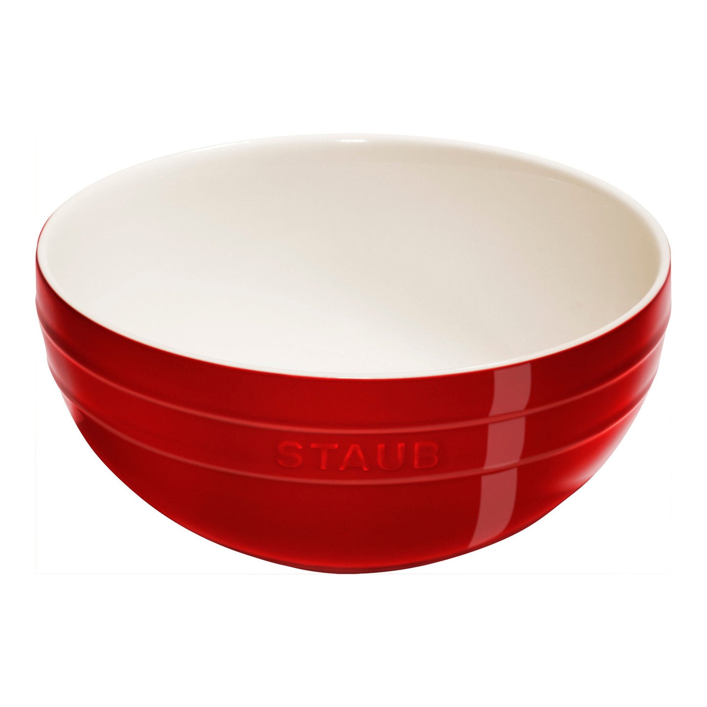 STAUB Ceramique 2 Piece Ceramic Large Mixing Bowl Set, Cherry