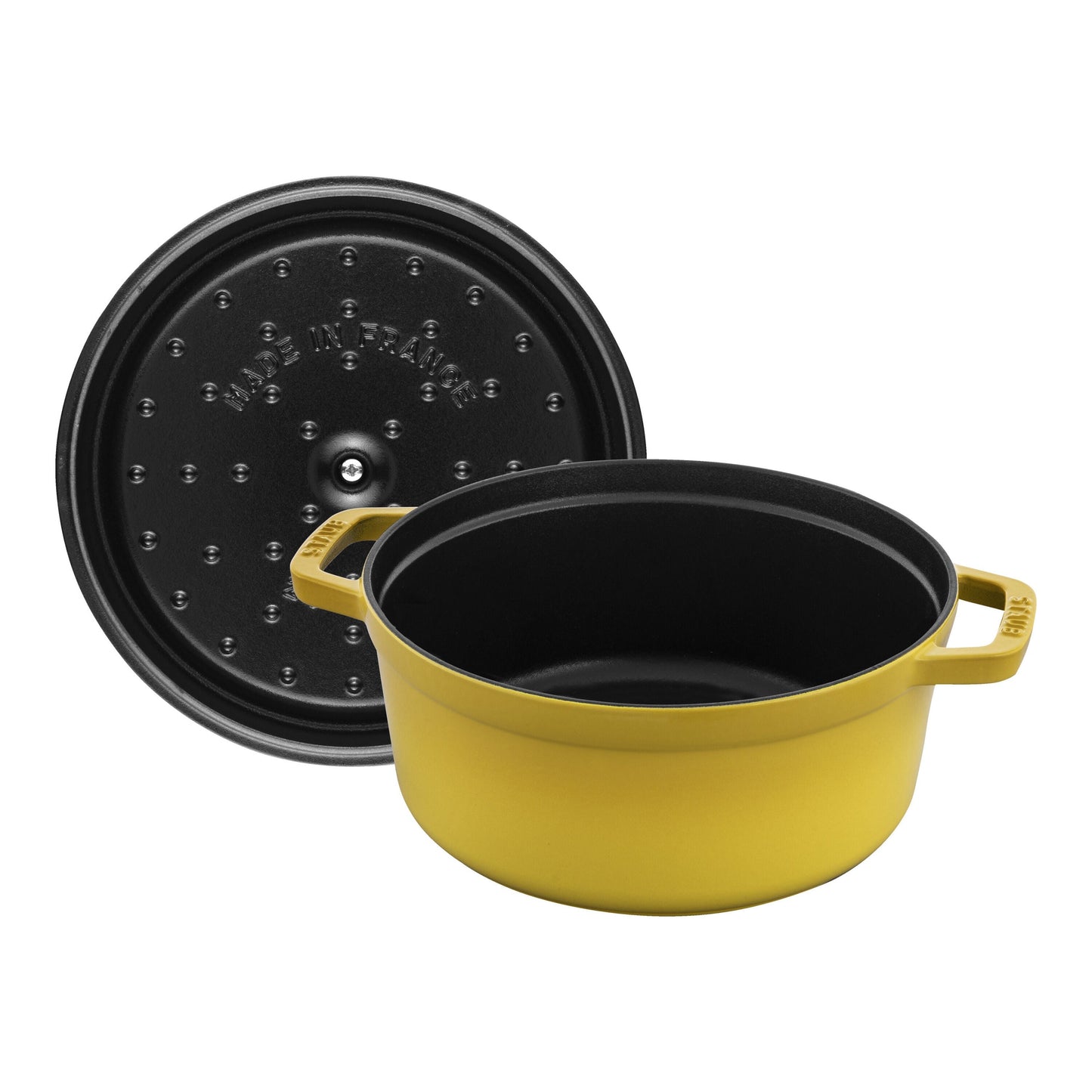 Staub La Cocotte 3.7 L Cast Iron Round Cocotte, Citron