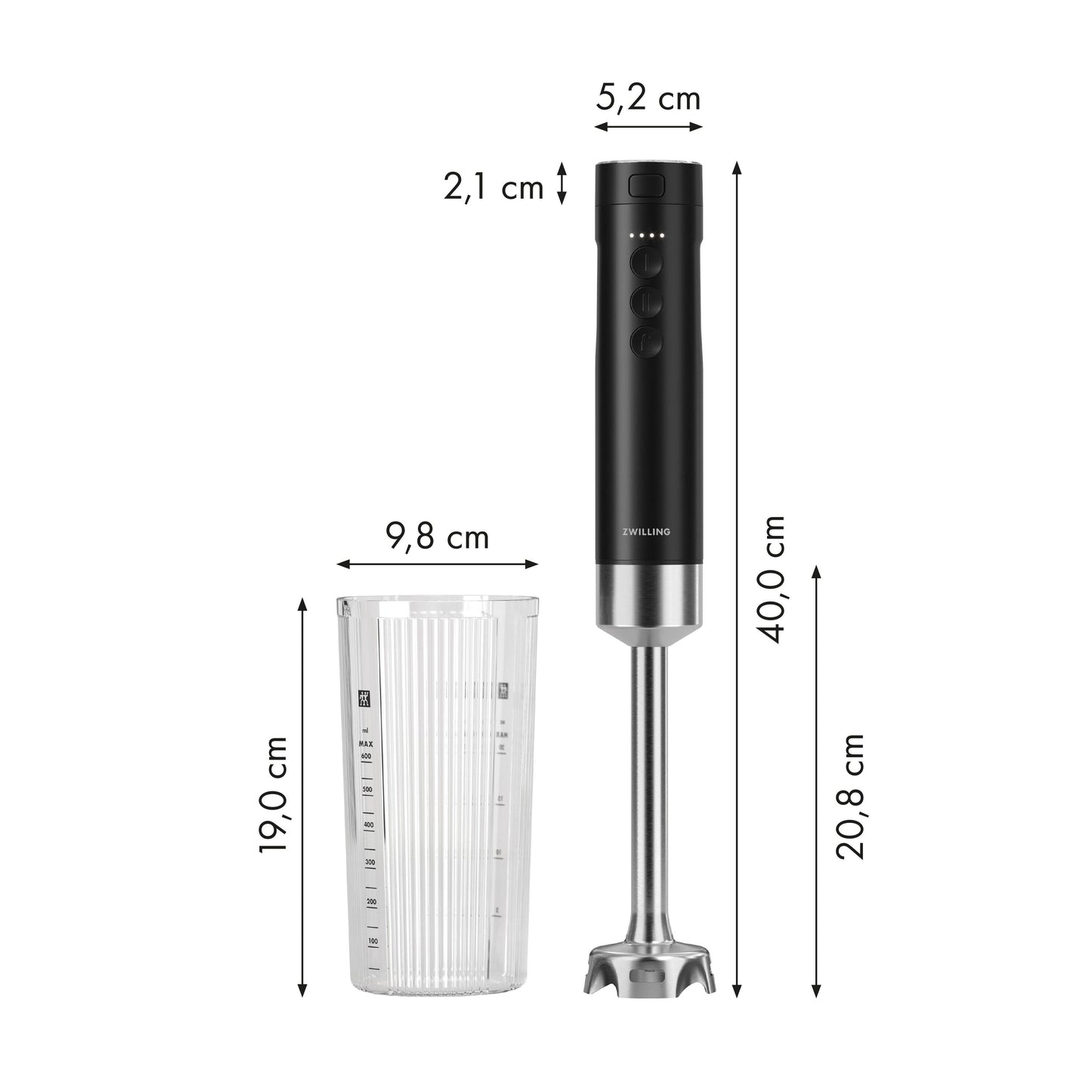 ZWILLING XTEND Cordless Hand Blender, Single Item Without Battery