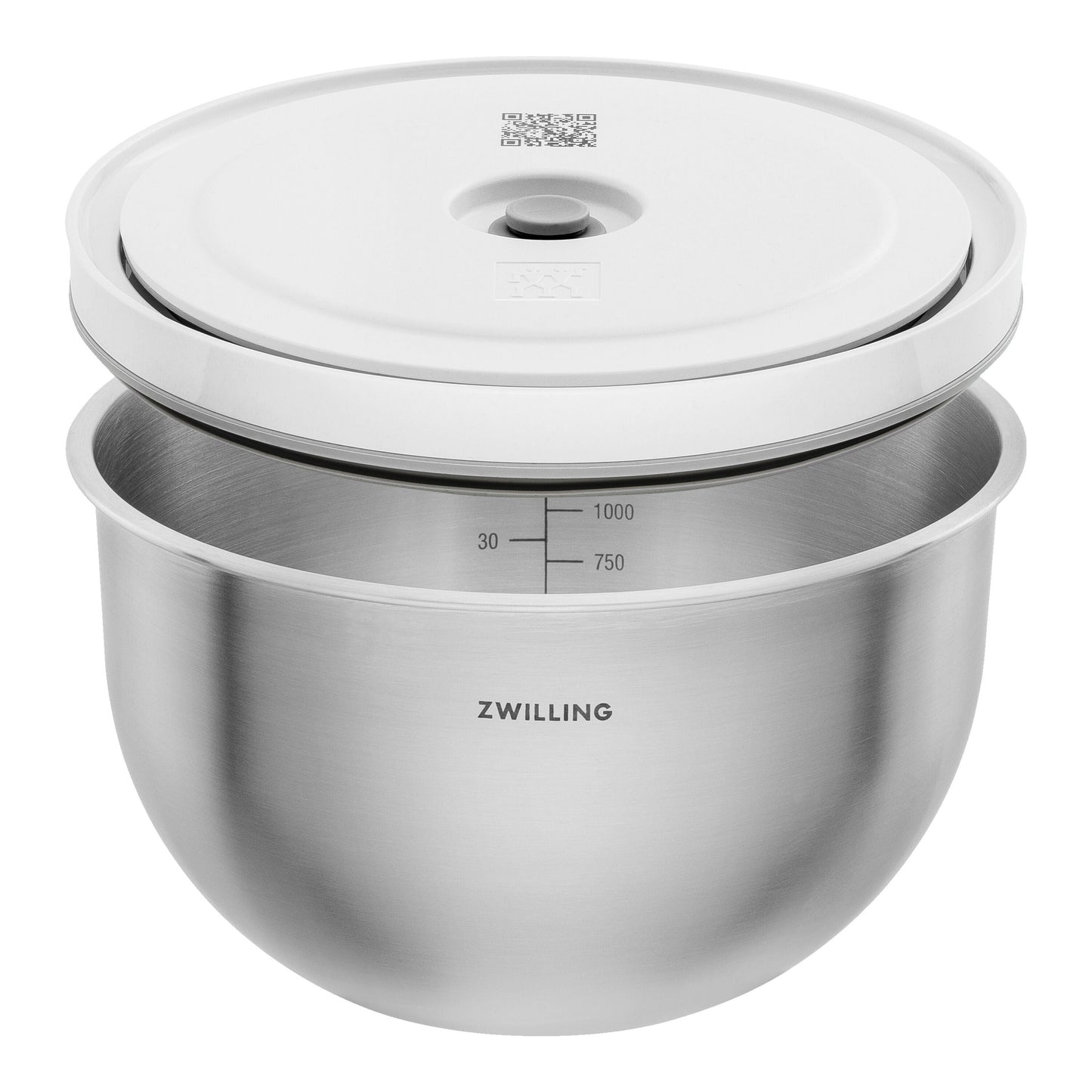 ZWILLING Fresh & Save BOWLS Vacuum Bowl Set S/M/L / 6 Piece Stainless Steel, Silver-White