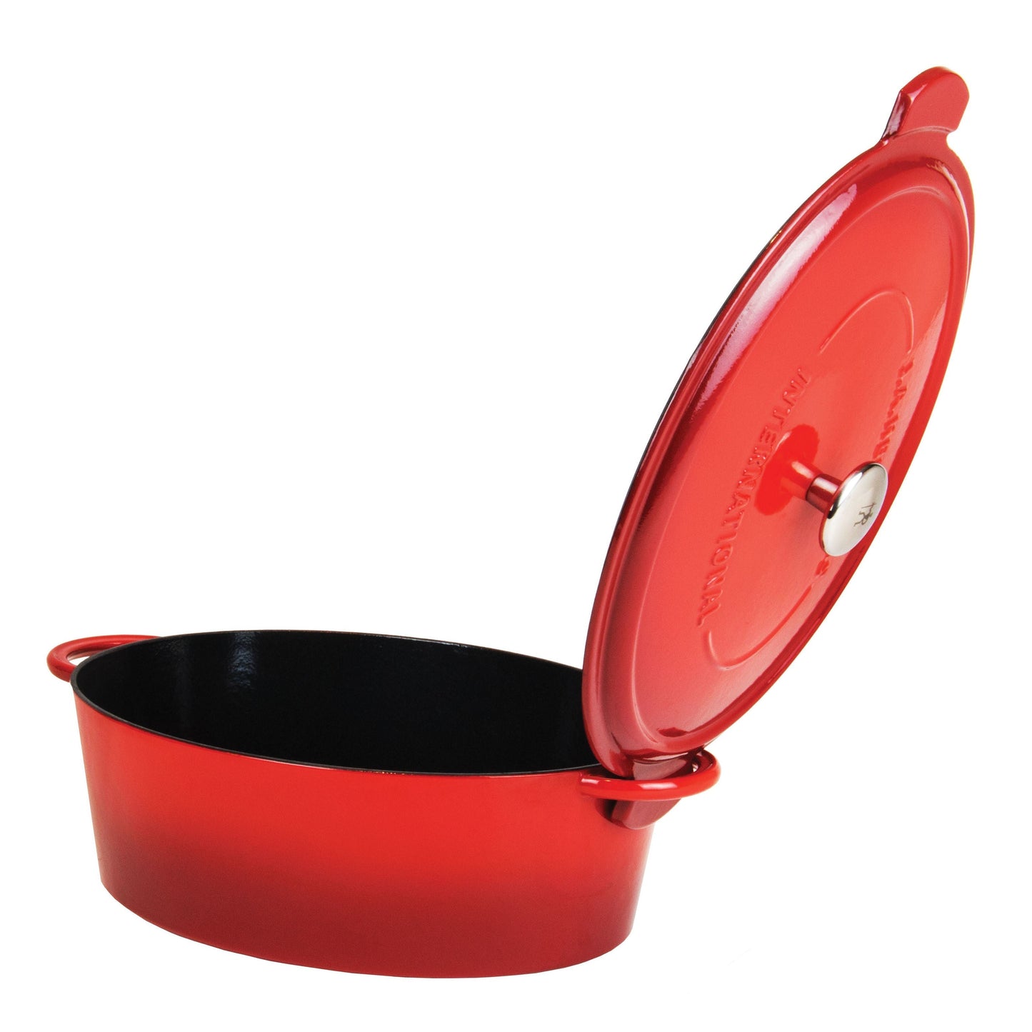 HENCKELS 4.4 L Cast Iron Oval French Oven, Red