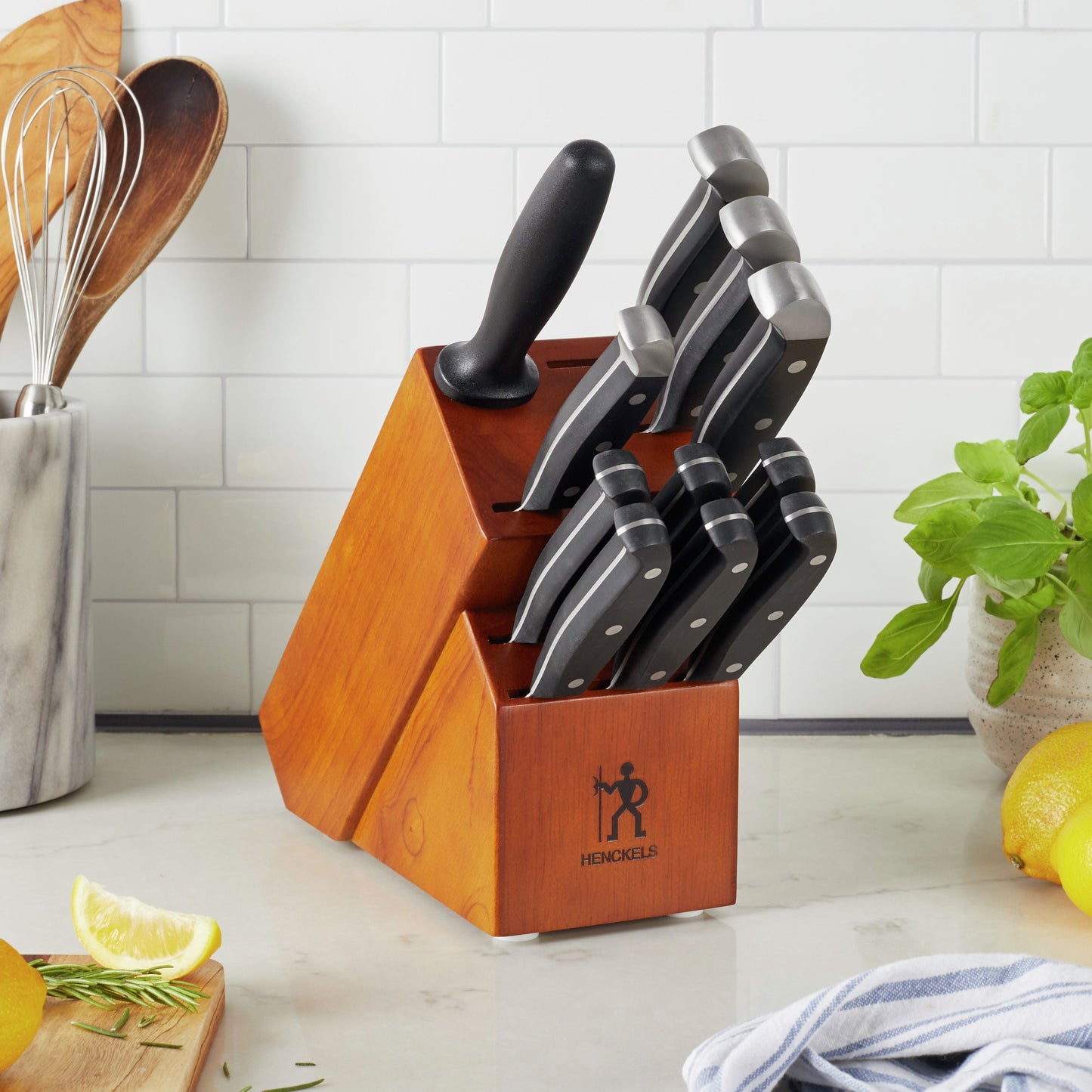 HENCKELS Statement 12 Piece Knife Block Set, Brown