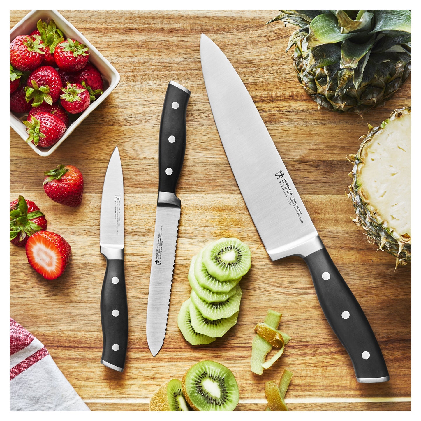 HENCKELS Forged Accent 3 Piece Knife Set, Black