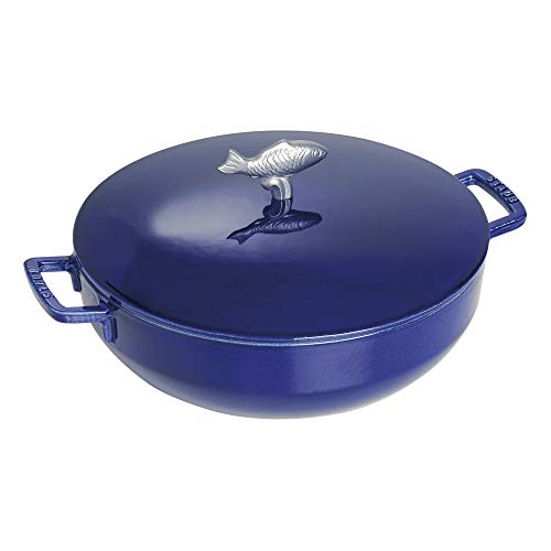 STAUB Specialities 4.75 L Cast Iron Round Bouillabaisse Pot, Dark-Blue