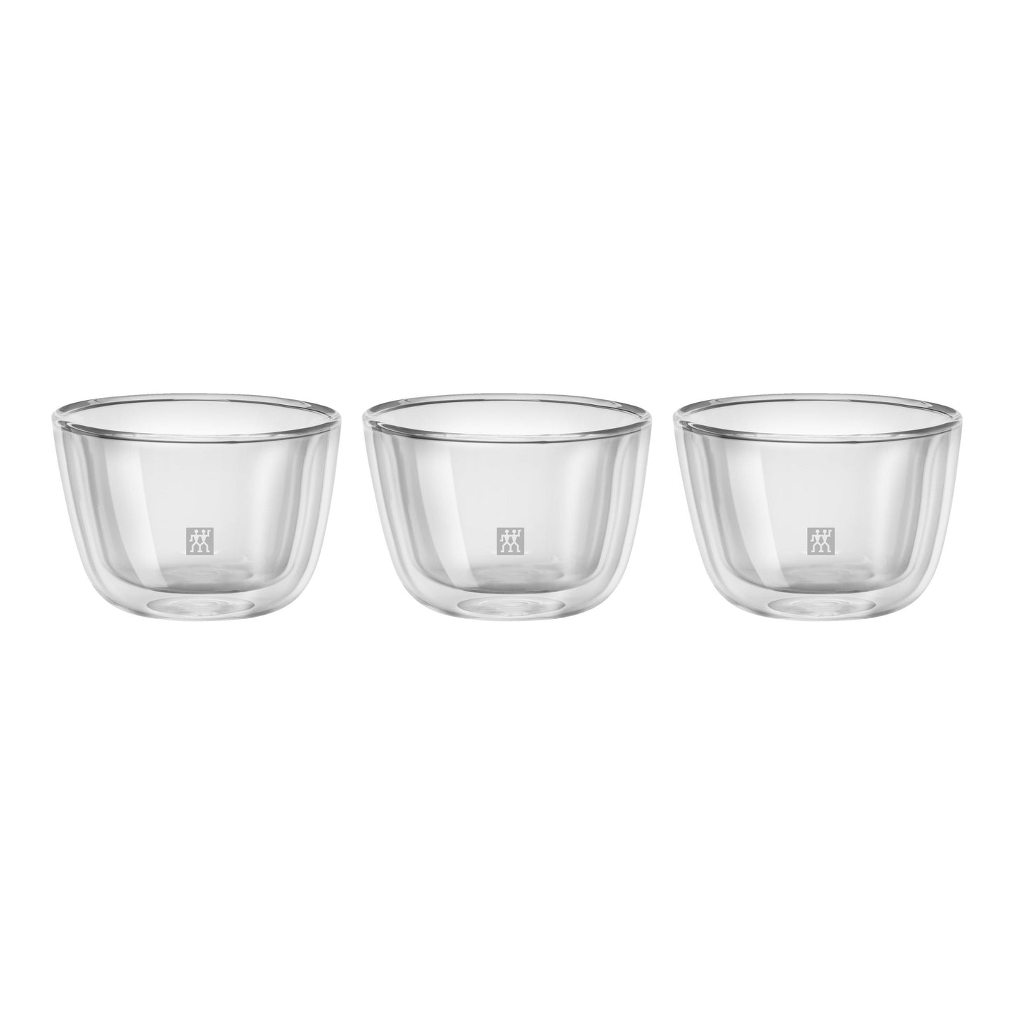 ZWILLING Sorrento 3 Piece Borosilicate Glass Double-Wall Glass Bowl Set, Transparent