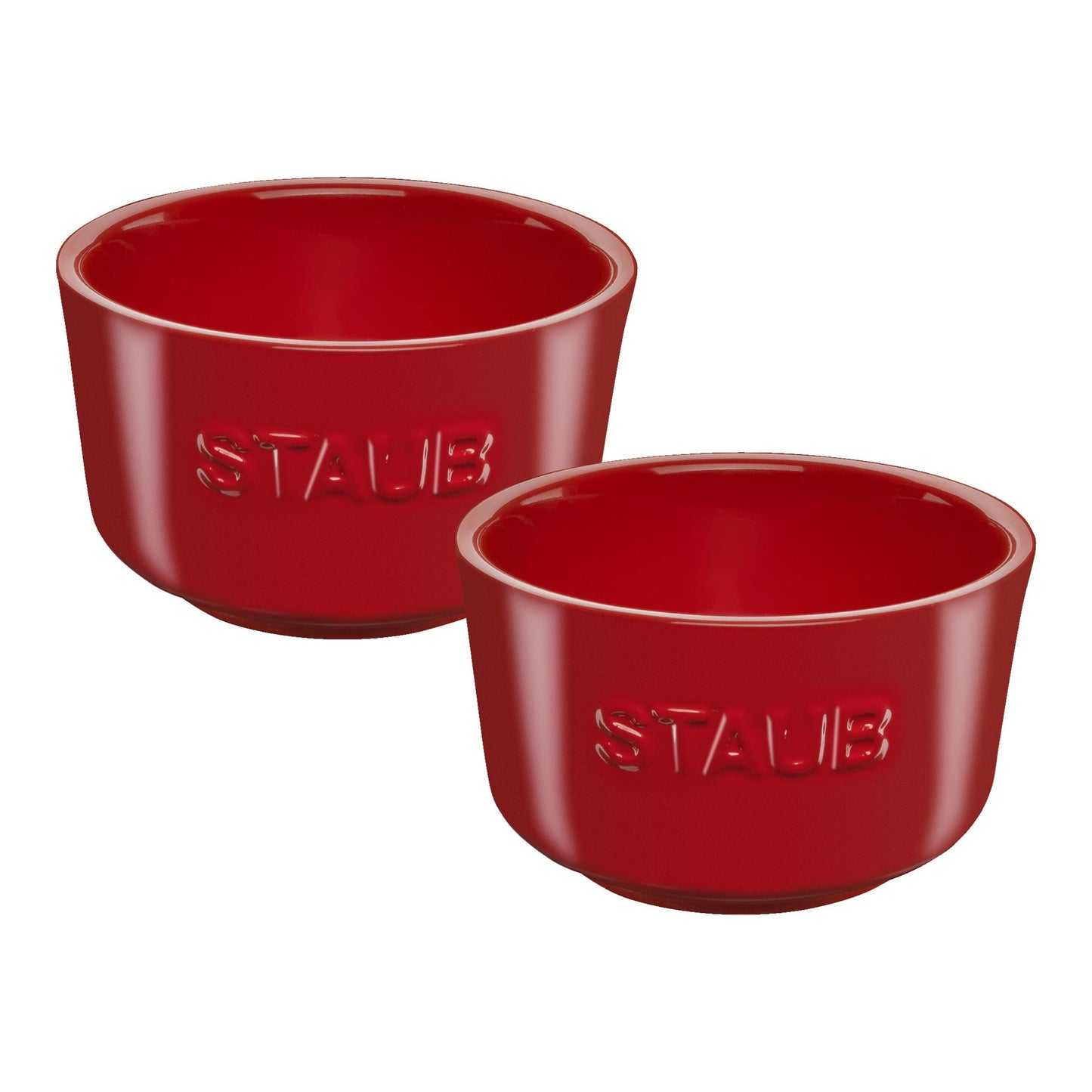 STAUB Ceramique 10 cm / 2 Piece Ceramic Ramekin Set, Cherry