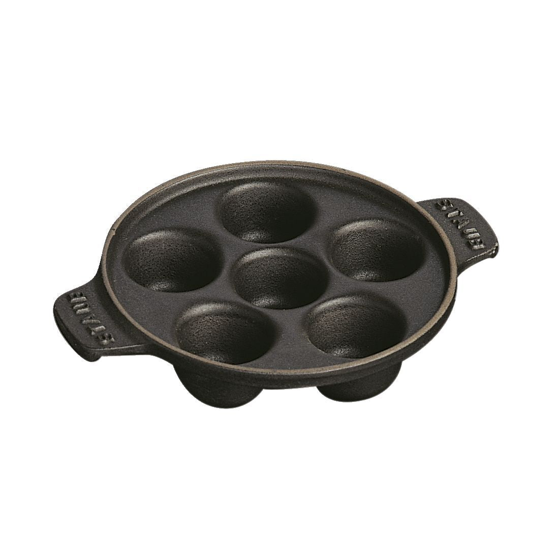 STAUB Specialities 14 cm Cast Iron Escargot Dish With Six Holes, Black