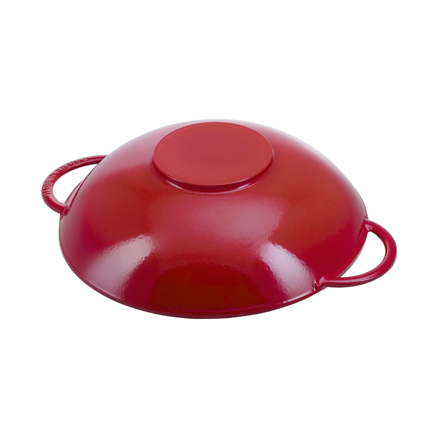 Staub Specialities 37 Cm / 14.5 Inch Cast Iron Wok With Glass Lid, Cherry