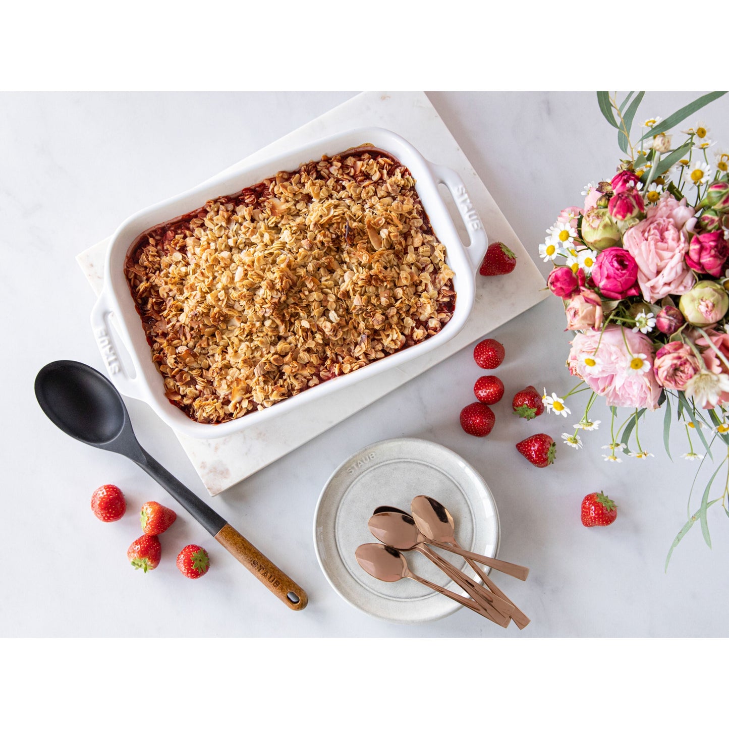 STAUB Ceramique 4.4 L Ceramic Rectangular Oven Dish, White