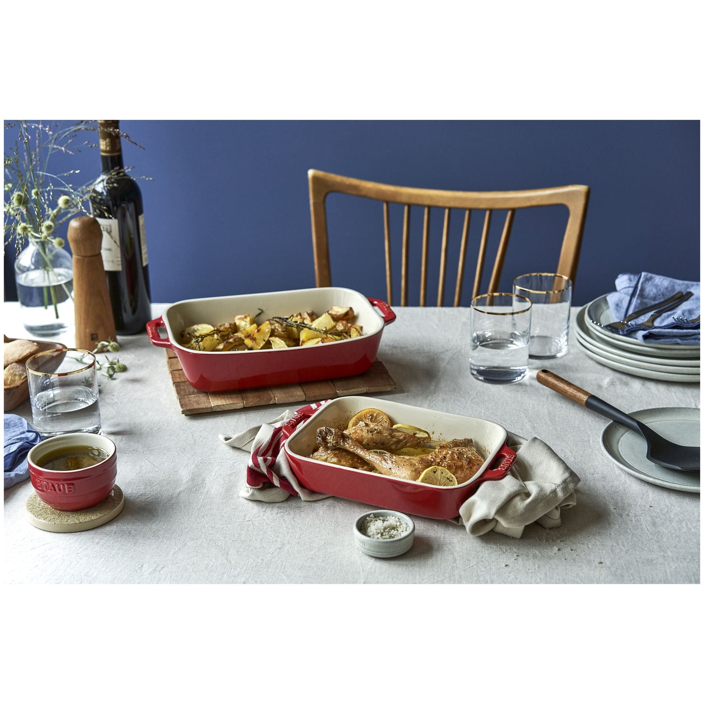STAUB Ceramique 2,4 L Ceramic Rectangular Oven Dish, Cherry