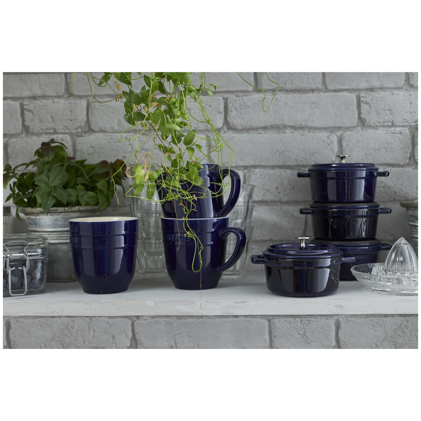 STAUB Ceramique Ceramic Round Mug, Dark-Blue