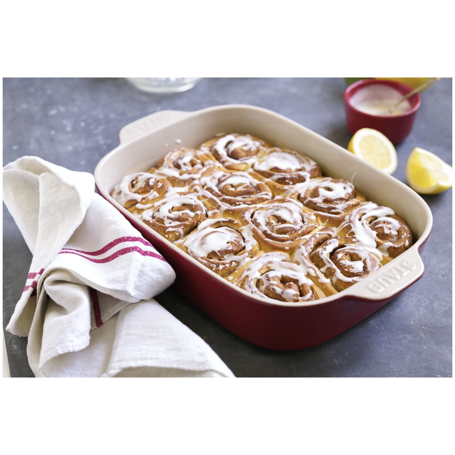 STAUB Ceramique 3.7 L Ceramic Rectangular Oven Dish, Cherry