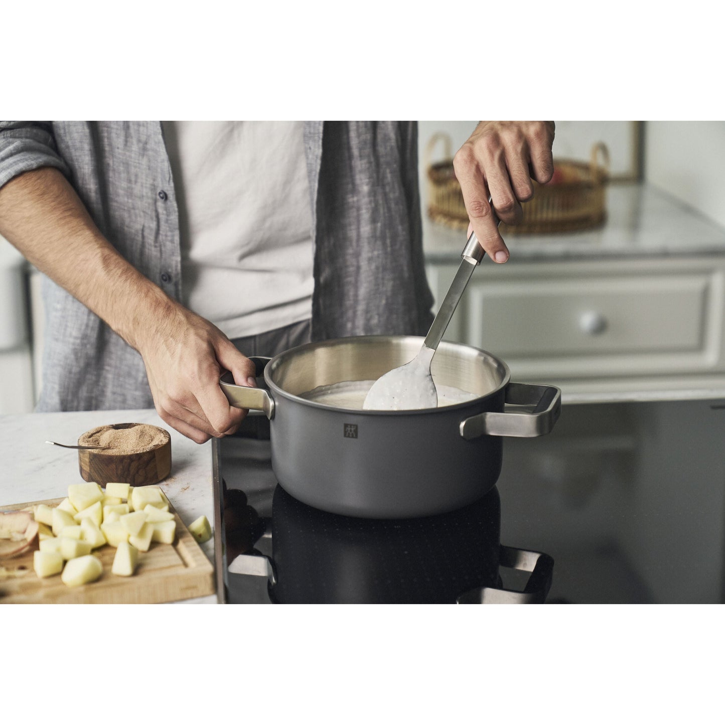 ZWILLING Pure Cookware Set, 6 Piece 18/10 Stainless Steel, Grey