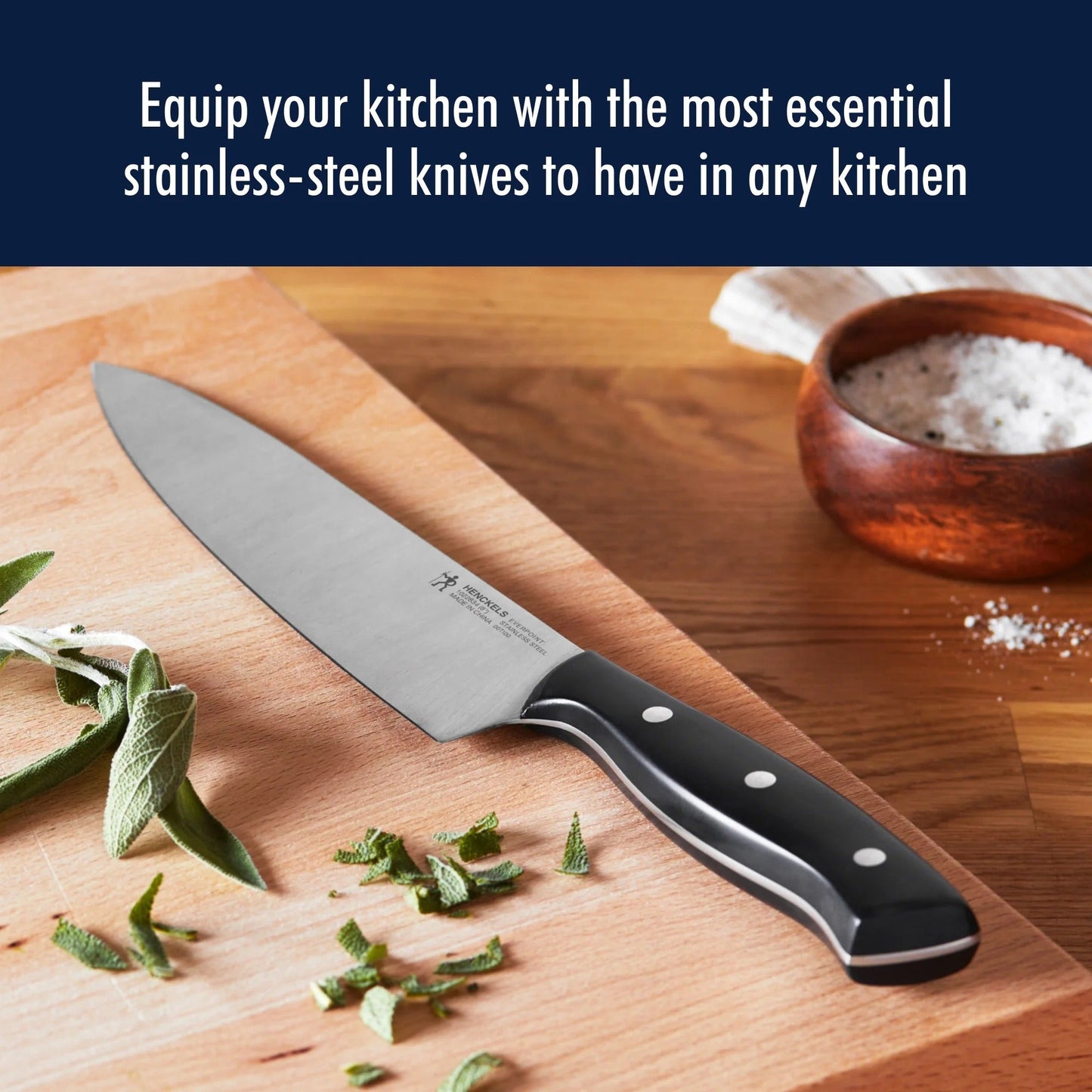 HENCKELS EverPoint 3 Piece, Knife Set, Black