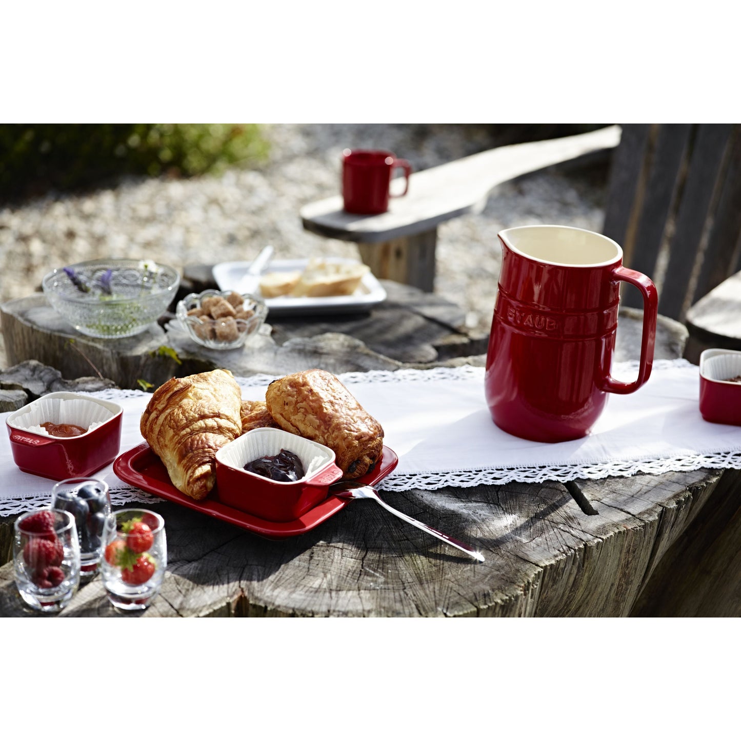 STAUB Ceramique 5 Piece Ceramic Appetiser Set, Cherry