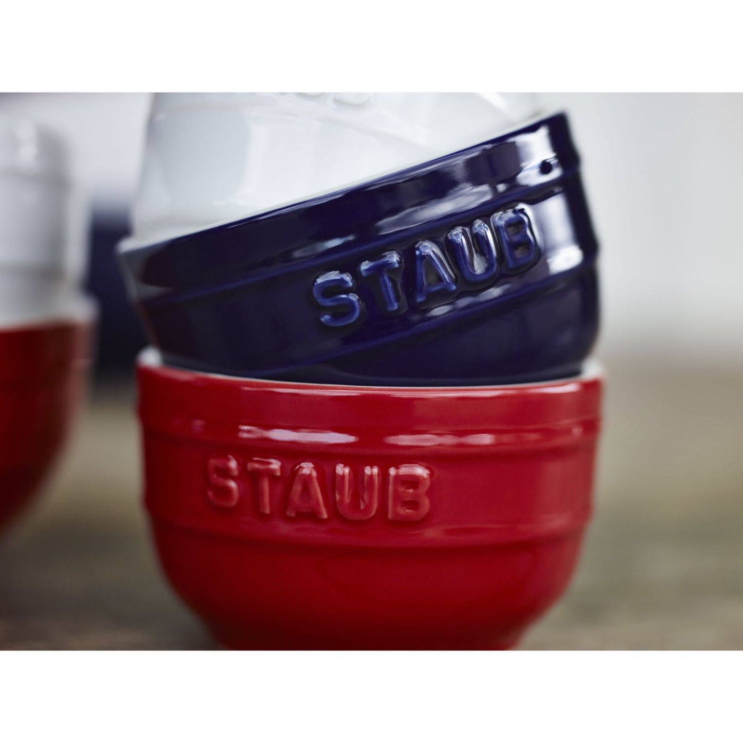 STAUB Ceramique 9 Cm / 2 Piece Ceramic Round Ramekin Set, Cherry