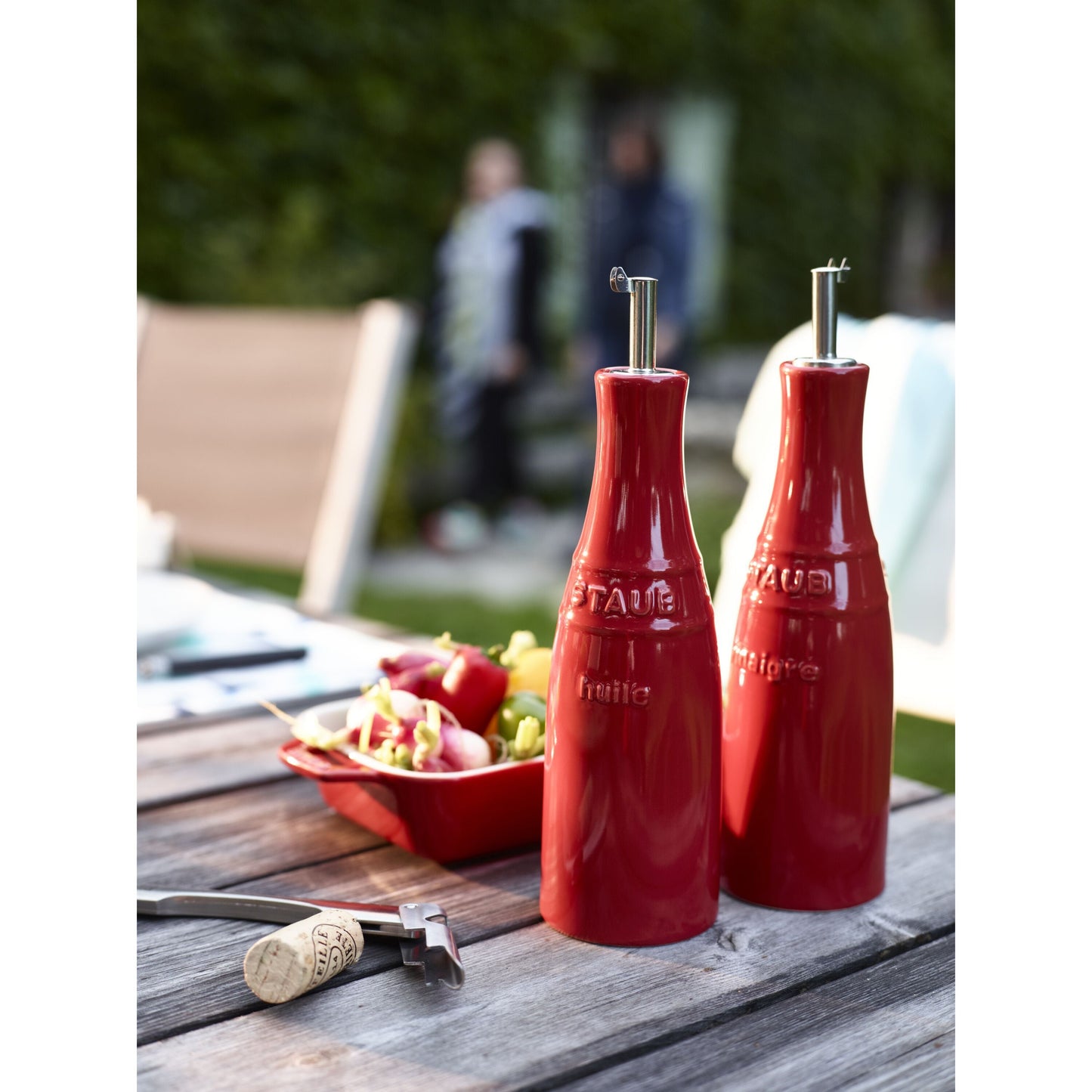 STAUB Ceramique 250 ML / 2 Piece Ceramic Oil and Vinegar Set, Cherry
