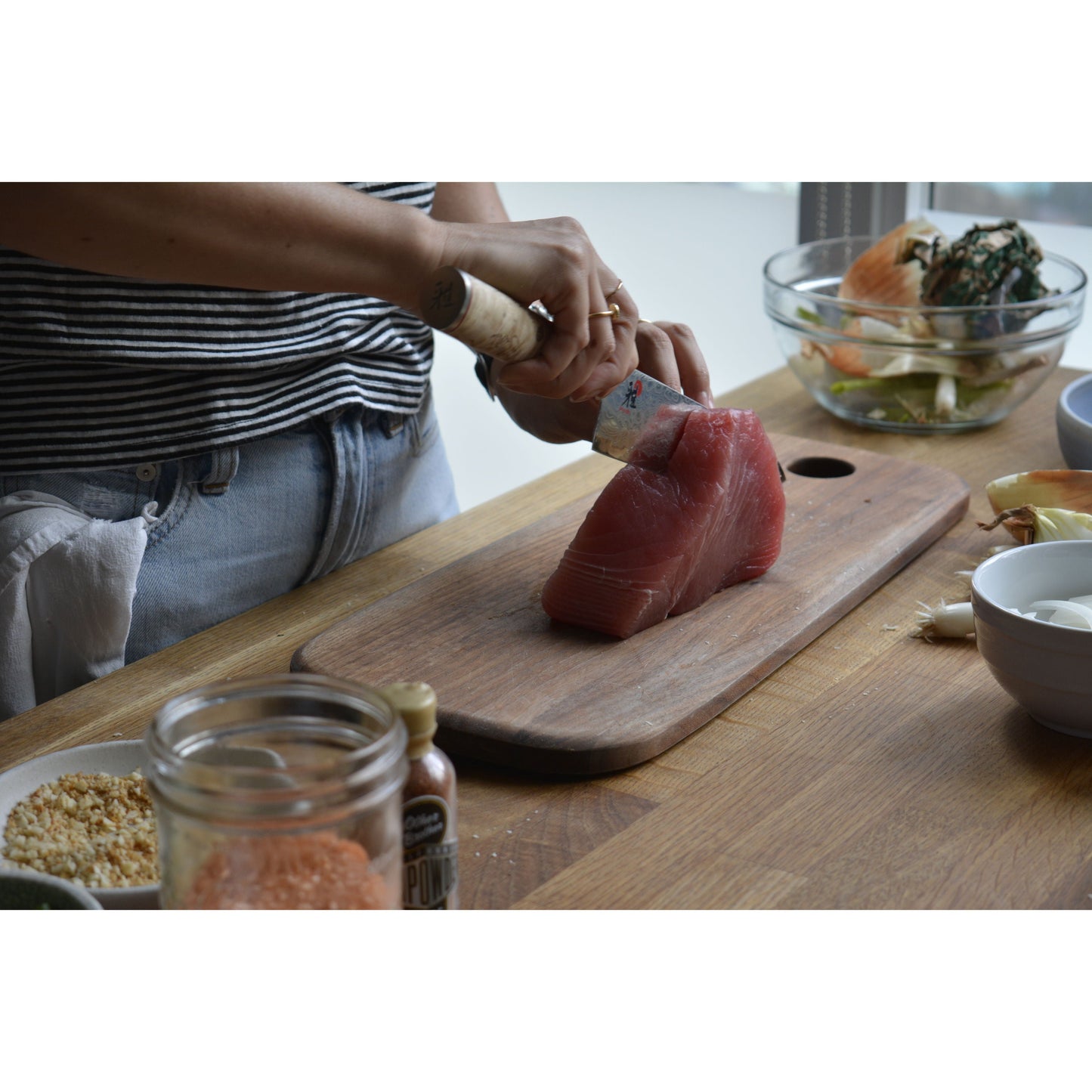 MIYABI 5000 MCD 7 Inch Santoku, Brown