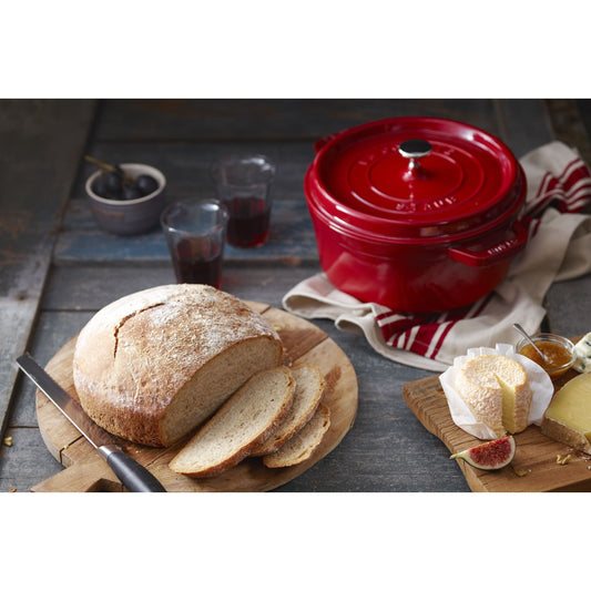 STAUB La Cocotte 3.8 L Cast Iron Round Cocotte, Cherry