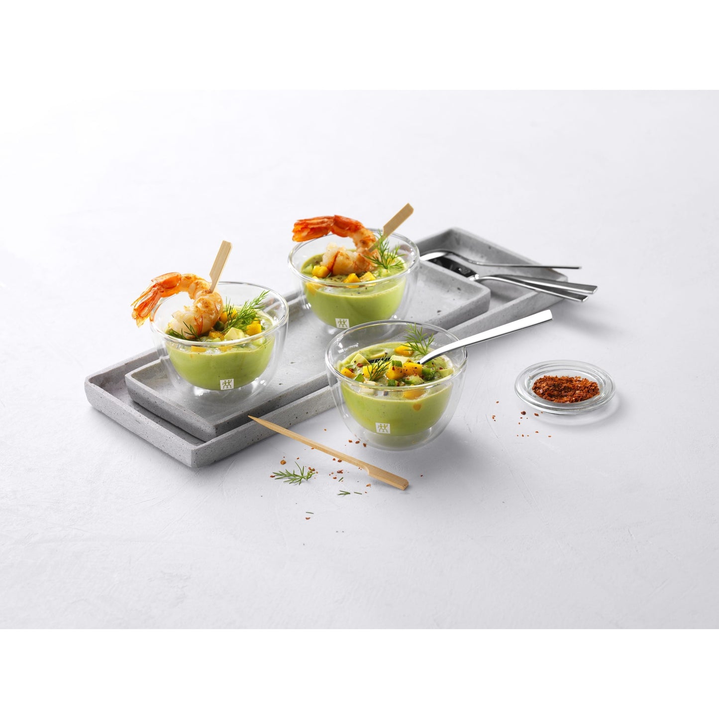 ZWILLING Sorrento 3 Piece Borosilicate Glass Double-Wall Glass Bowl Set, Transparent