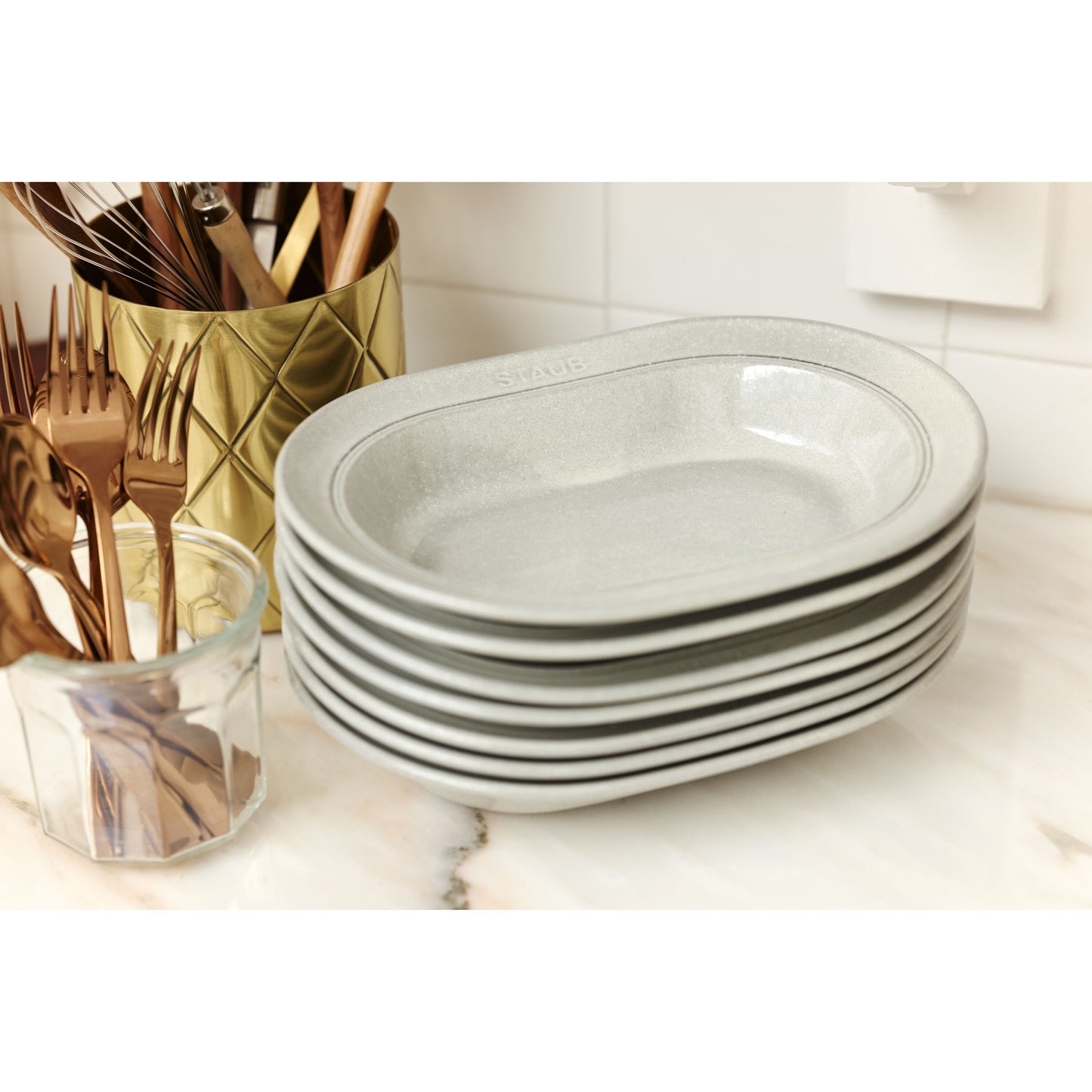 STAUB Dining Line 25 Cm Ceramic Oval Serving Dish, White