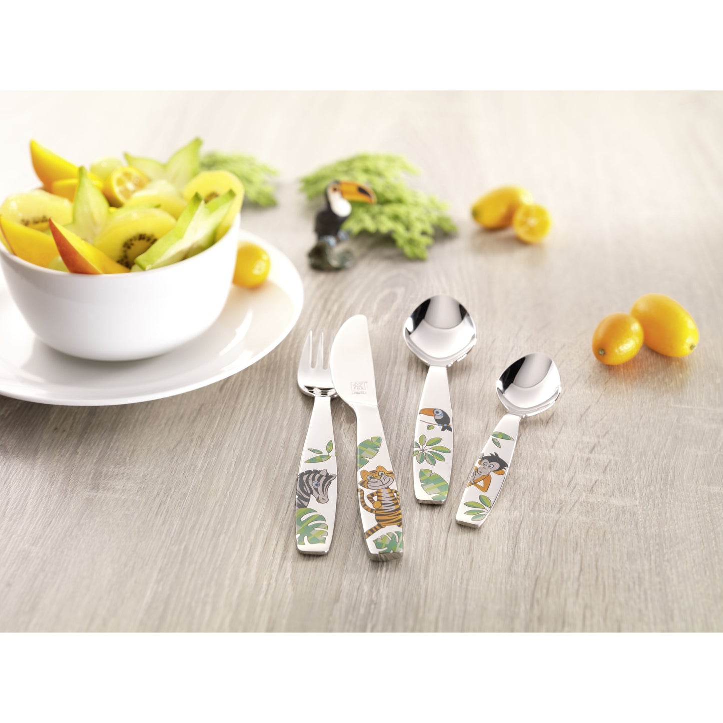 ZWILLING Jungle 4 Piece, Children's Flatware Set, Silver