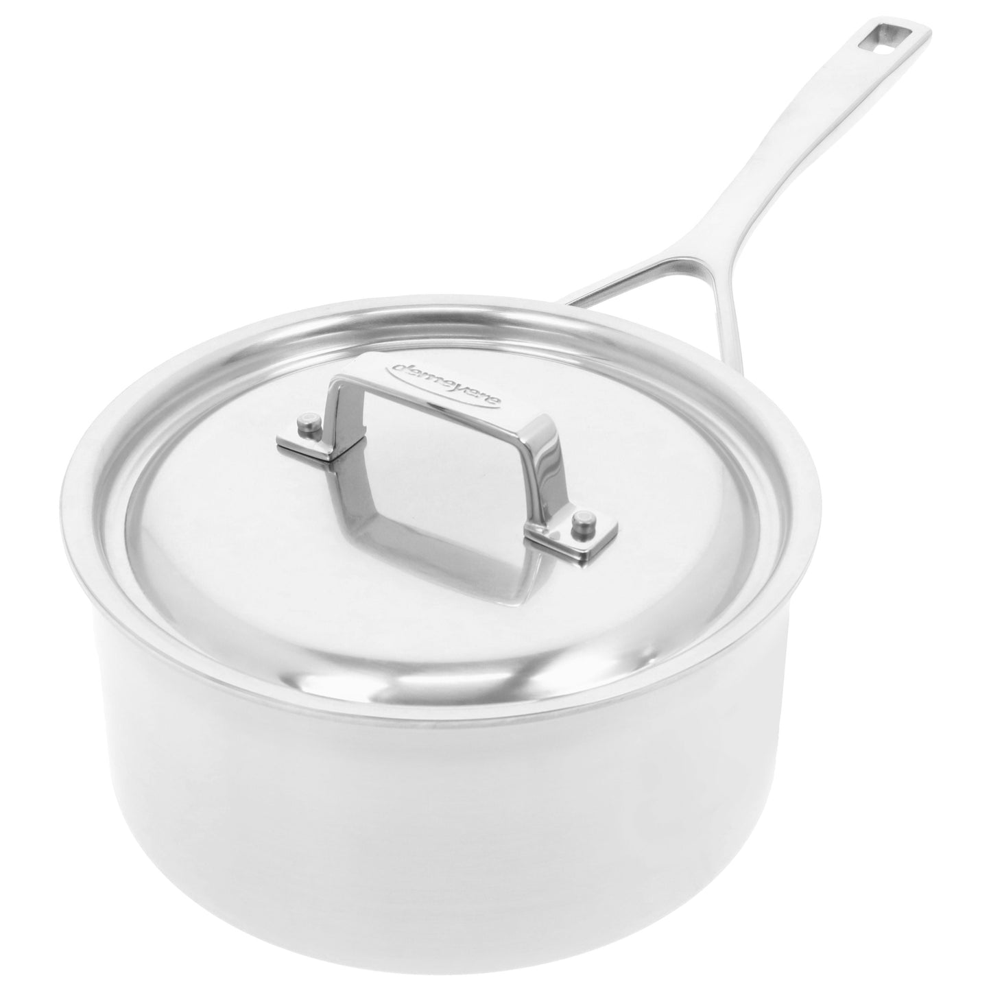 DEMEYERE Essential 5 2.8 L 18/10 Stainless Steel Round Sauce Pan With Lid 3Qt, Silver