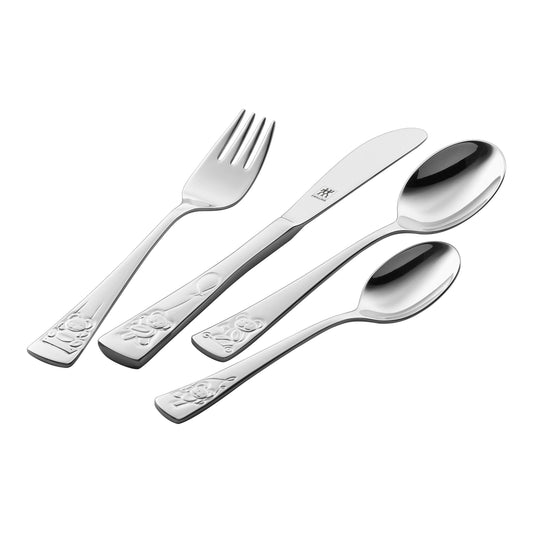 ZWILLING Teddy 4 Piece, Children's Flatware Set, Silver