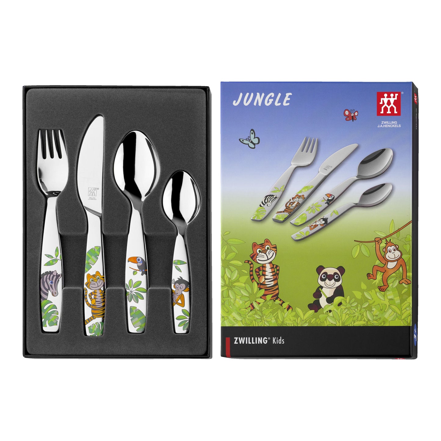 ZWILLING Jungle 4 Piece, Children's Flatware Set, Silver