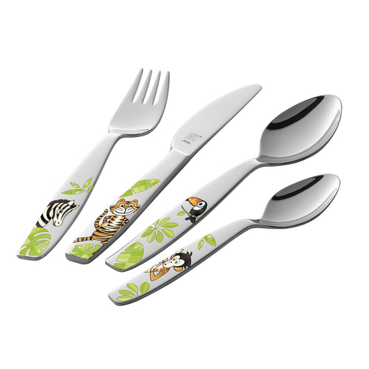 ZWILLING Jungle 4 Piece, Children's Flatware Set, Silver
