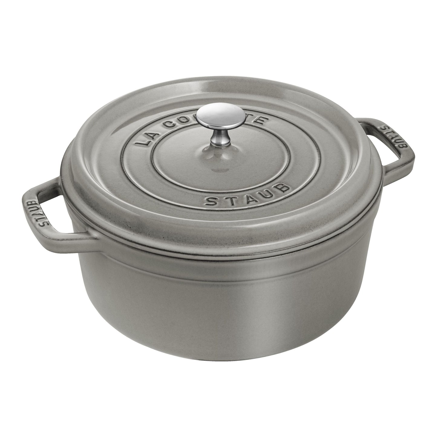 STAUB La Cocotte 3.7 L Cast Iron Round Cocotte, Graphite-Grey