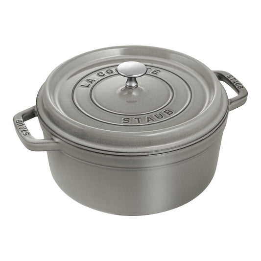 STAUB La Cocotte 3.7 L Cast Iron Round Cocotte, Graphite-Grey