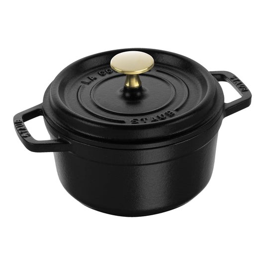 STAUB La Cocotte 1.25 L Cast Iron Round Cocotte, Black