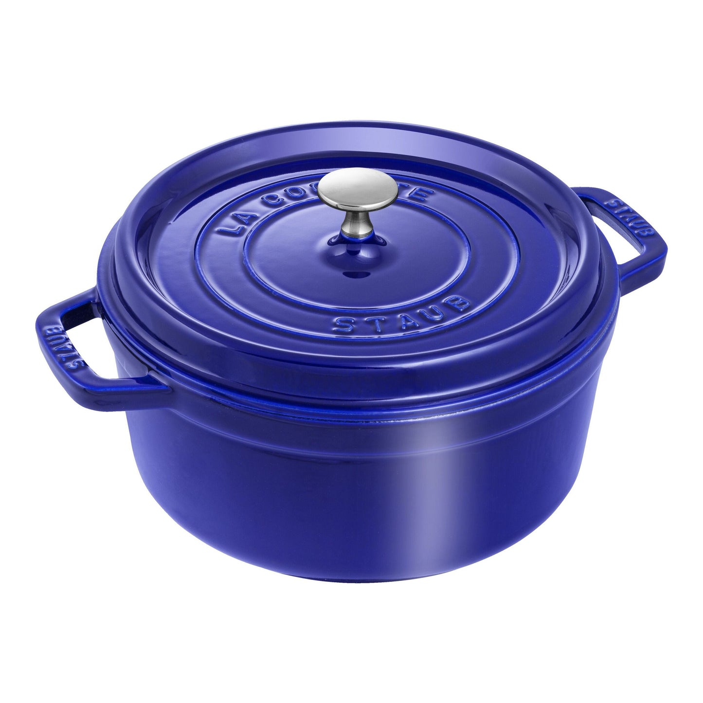 STAUB La Cocotte 3.7 L Cast Iron Round Cocotte, Dark-Blue
