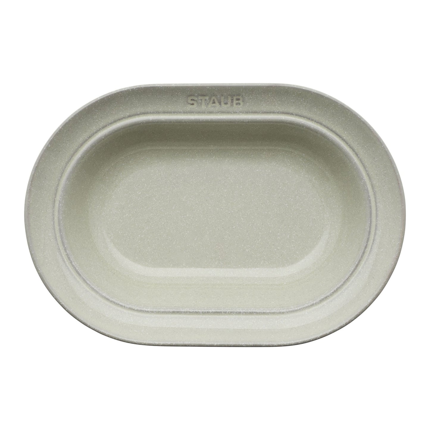 STAUB Dining Line 25 Cm Ceramic Oval Serving Dish, White Truffle