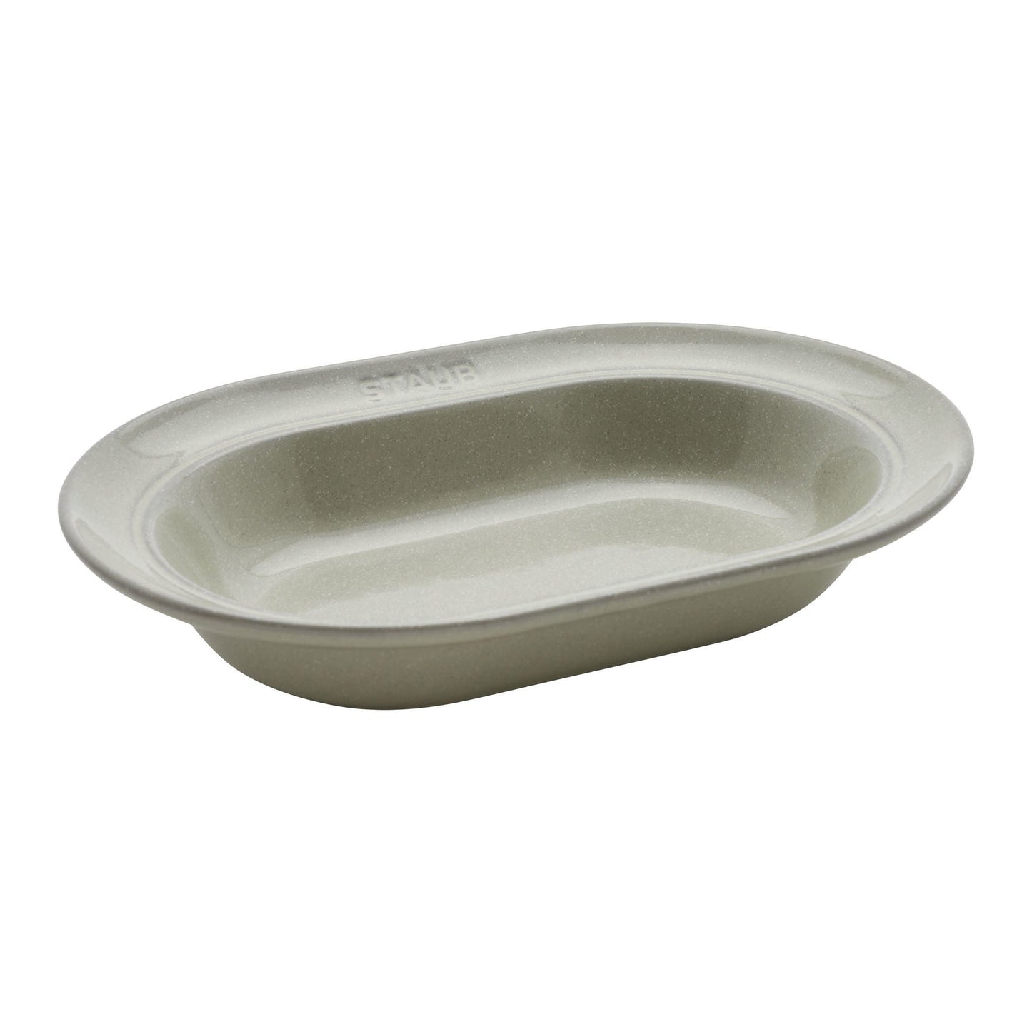STAUB Dining Line 25 Cm Ceramic Oval Serving Dish, White Truffle