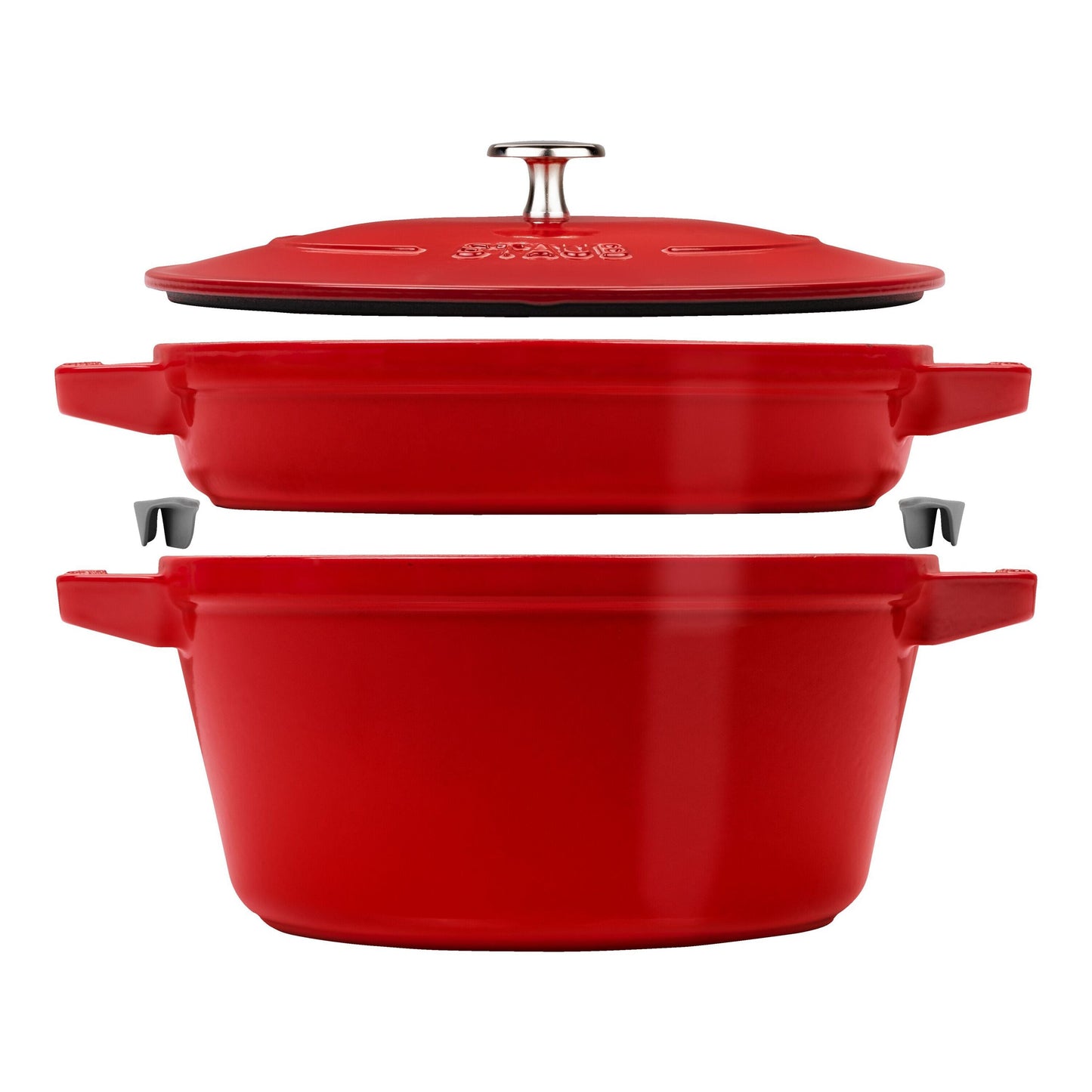 STAUB Stackable Set Stackable Set 3 Piece Cast Iron, Cherry