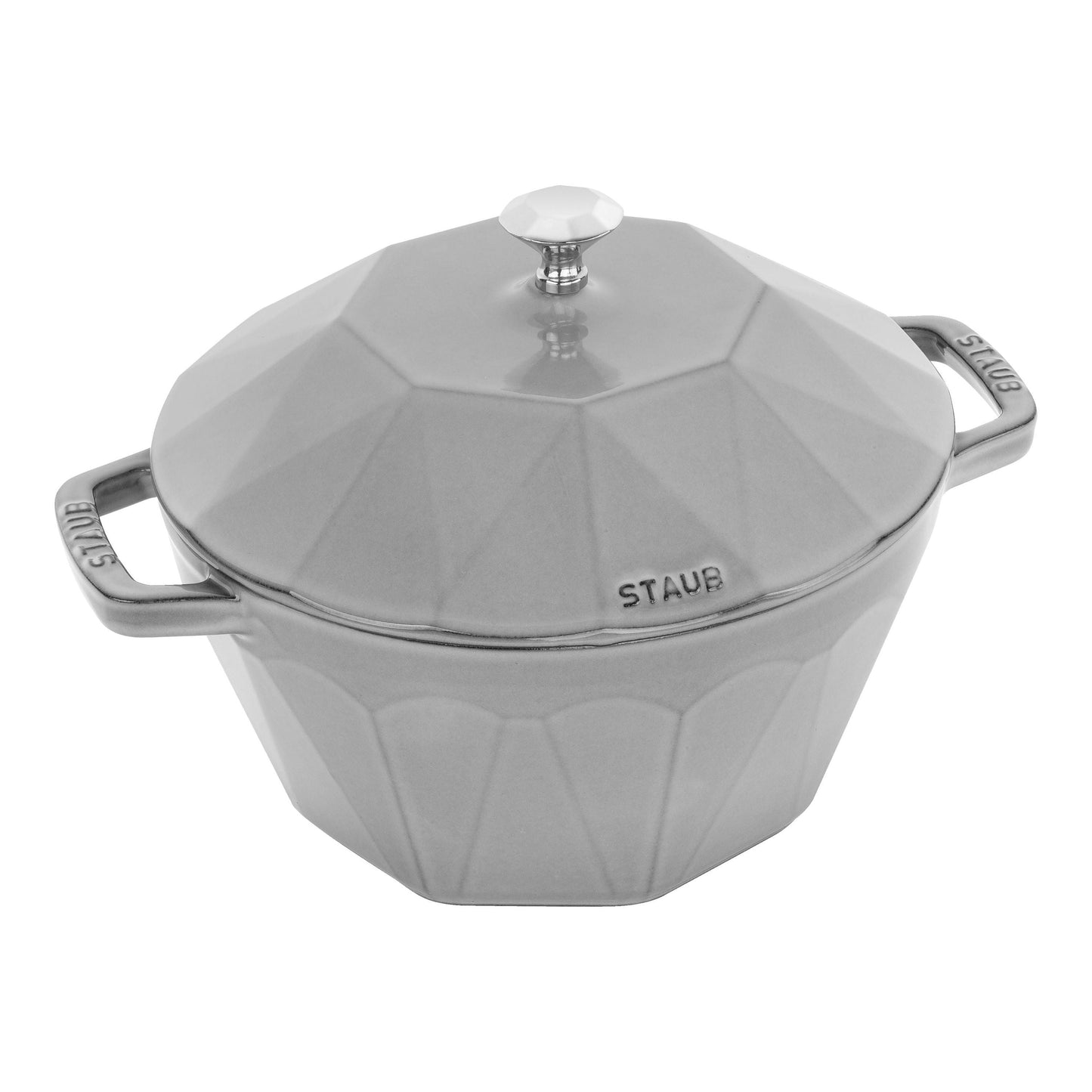 STAUB La Cocotte 2.8 L Cast Iron Round Cocotte Diamond, Graphite-Grey