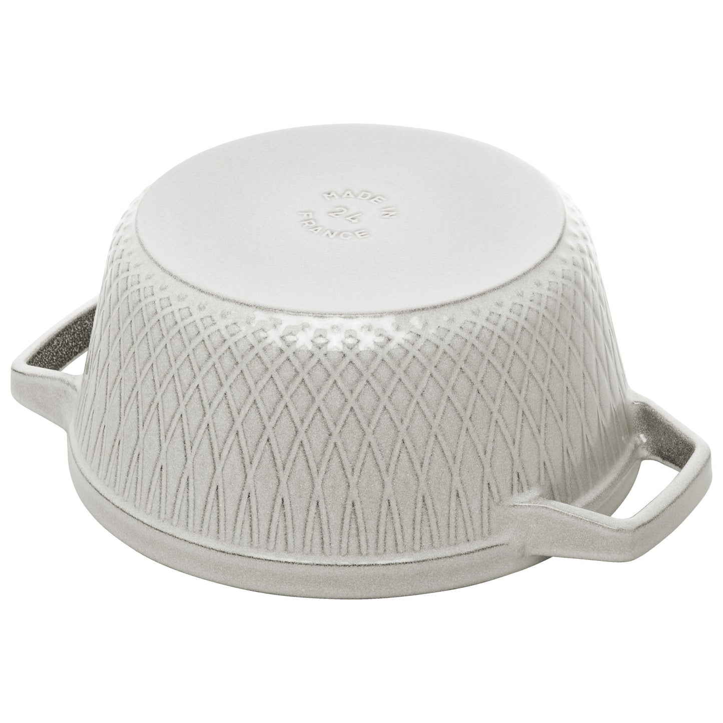 STAUB La Cocotte 4 L Cast Iron Round Twister Cocotte, White Truffle