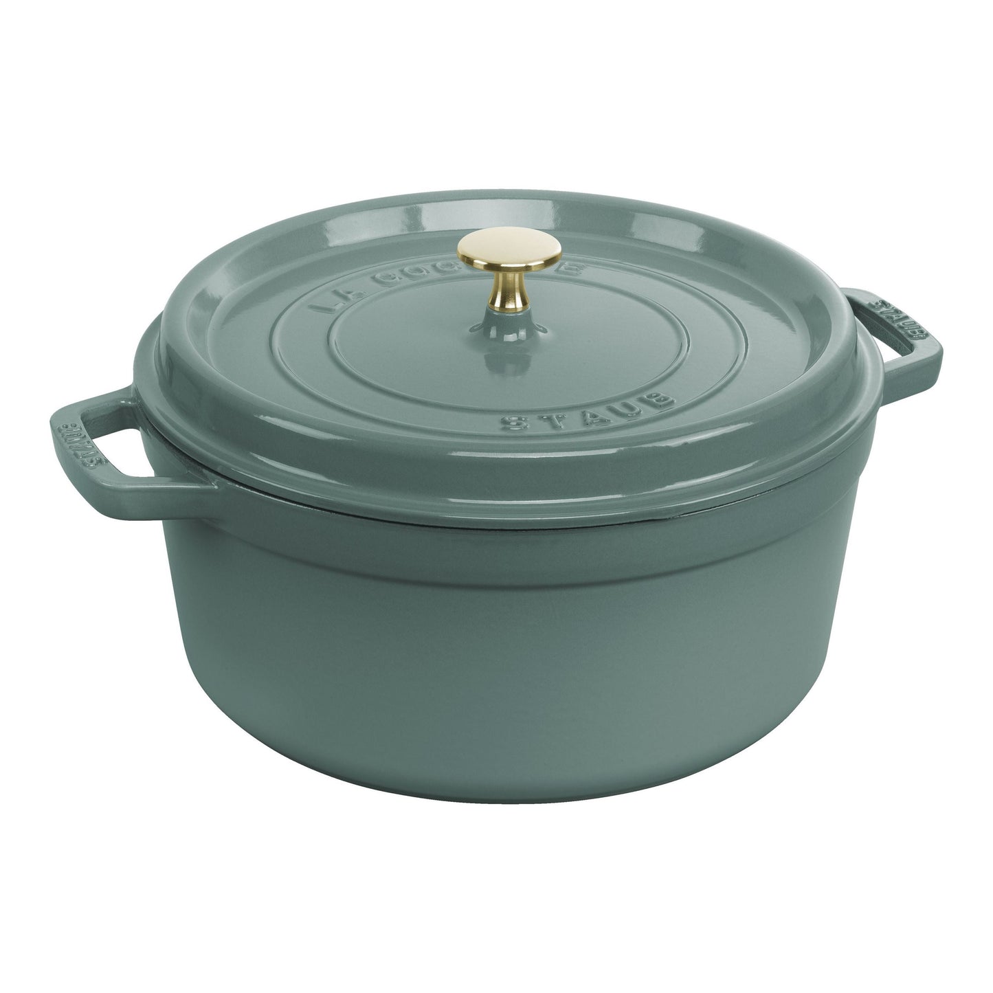 STAUB La Cocotte 5.25 L Cast Iron Round Cocotte, Eucalyptus