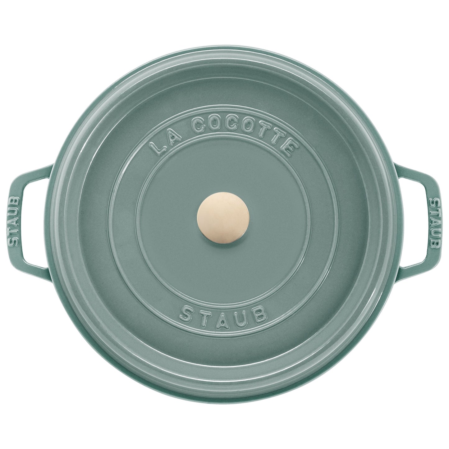 STAUB La Cocotte 5.25 L Cast Iron Round Cocotte, Eucalyptus