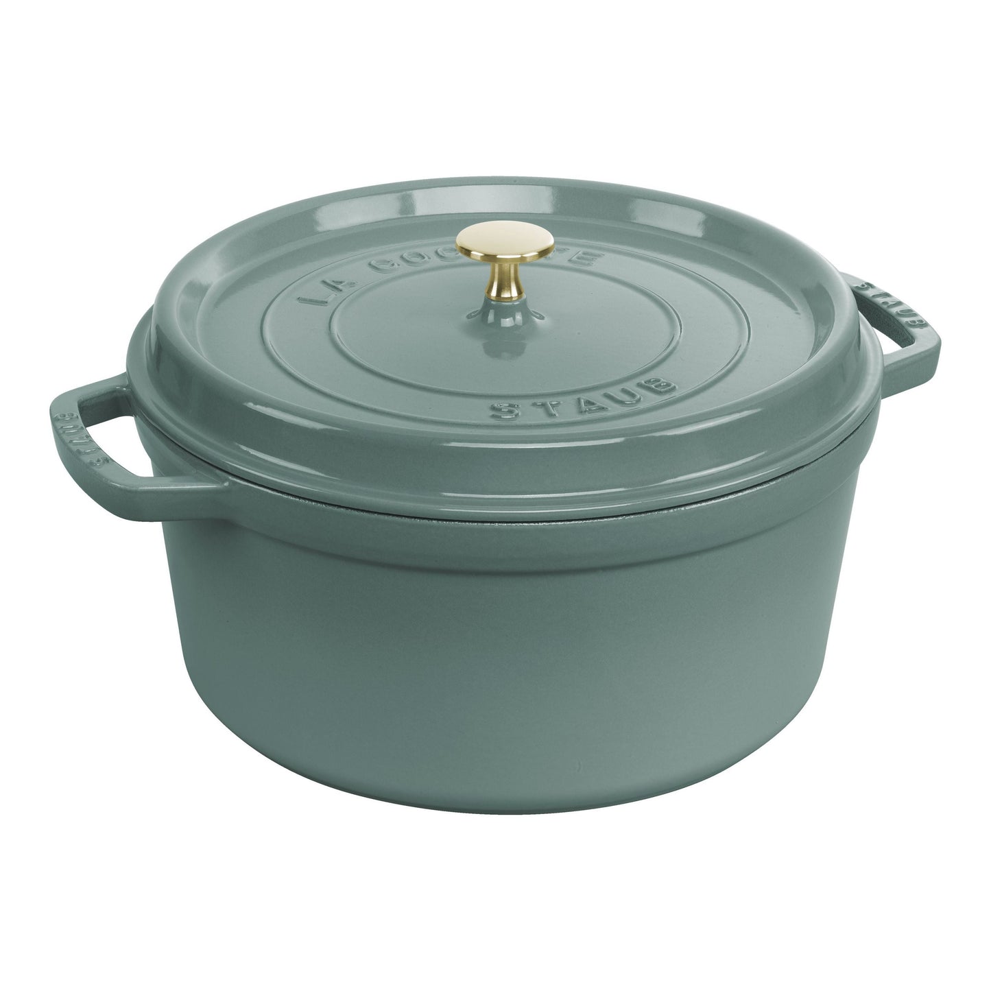 STAUB La Cocotte 6.75 L Cast Iron Round Cocotte, Eucalyptus