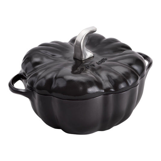 Staub La Cocotte 3.5 L Cast Iron Pumpkin Cocotte, Black