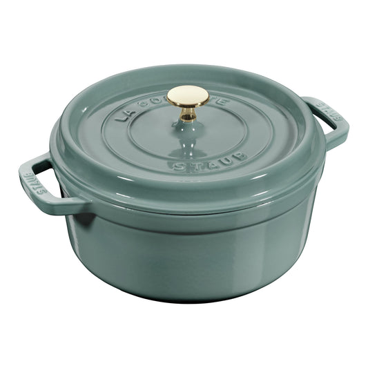 STAUB La Cocotte 3.7 L Cast Iron Round Cocotte, Eucalyptus