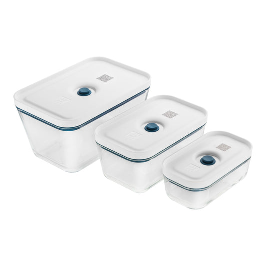 ZWILLING Fresh & Save S/M/L / 3 Piece Vacuum Box Set, Glass, La-Mer