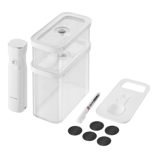 ZWILLING Fresh & Save CUBE Cube Vacuum Starter Set, M / 5 Piece Transparent-White